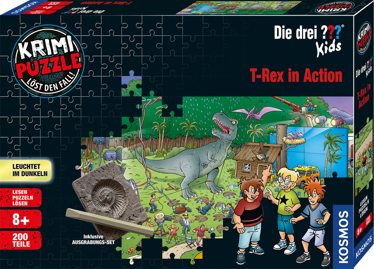 Krimipuzzle Die drei ??? Kids T-Rex in Action